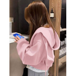 春秋款初秋豆綠色連帽衛衣女ins小個子拉鍊短款外套開衫曡穿上衣