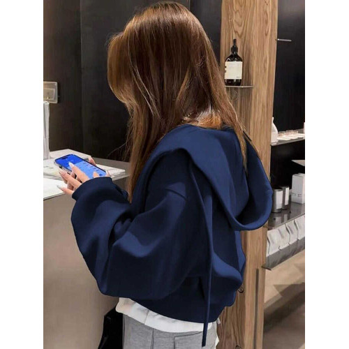 春秋款初秋豆綠色連帽衛衣女ins小個子拉鍊短款外套開衫曡穿上衣 春秋款初秋豆綠色連帽衛衣女ins小個子拉鍊短款外套開衫曡穿上衣