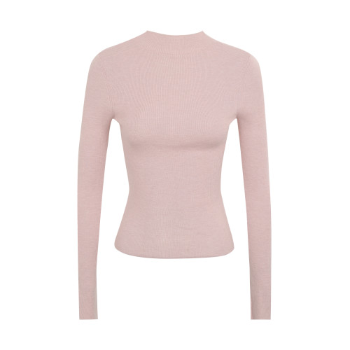 紅人館套頭毛衣女春季慵嬾高級感半高領上衣長袖修身設計感針織衫