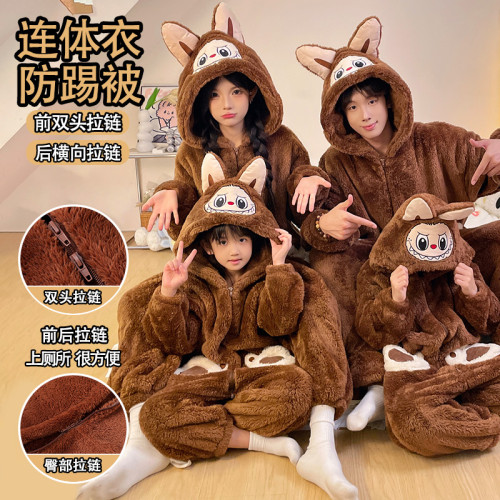 搞怪奶龍睡衣連體親子裝冬季珊瑚絨男童保暖睡袋兒童連帽家居服女 搞怪奶龍睡衣連體親子裝冬季珊瑚絨男童保暖睡袋兒童連帽家居服女
