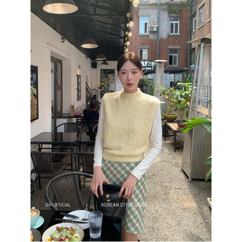 DH OFFICIAL 大花【黃油多士 butter】韓系軟糯圈圈紗鏤空馬甲