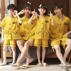 親子裝夏裝一家三口四口睡衣短袖洋氣母女家居服夏季新款兒童套裝