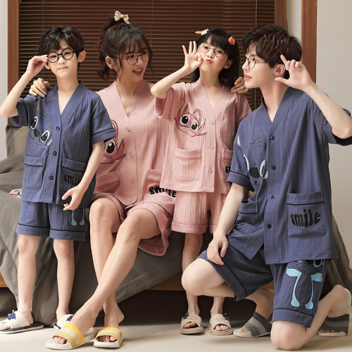 親子裝夏裝一家三口四口睡衣短袖洋氣母女家居服夏季新款兒童套裝 親子裝夏裝一家三口四口睡衣短袖洋氣母女家居服夏季新款兒童套裝