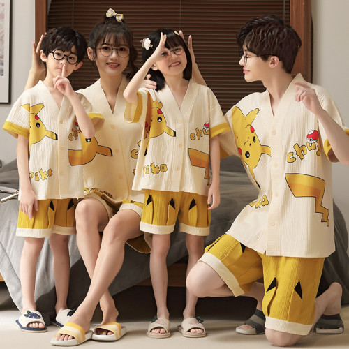 親子裝夏裝一家三口四口睡衣短袖洋氣母女家居服夏季新款兒童套裝 親子裝夏裝一家三口四口睡衣短袖洋氣母女家居服夏季新款兒童套裝