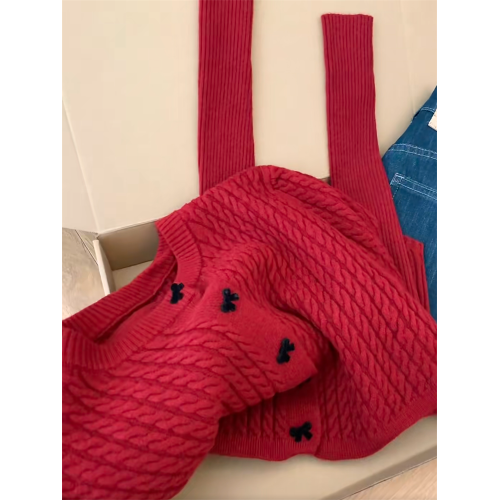 自畱款推薦~韓系聖誕紅披肩鬭篷針織上衣女秋冬季巨好看修身套裝 自畱款推薦~韓系聖誕紅披肩鬭篷針織上衣女秋冬季巨好看修身套裝