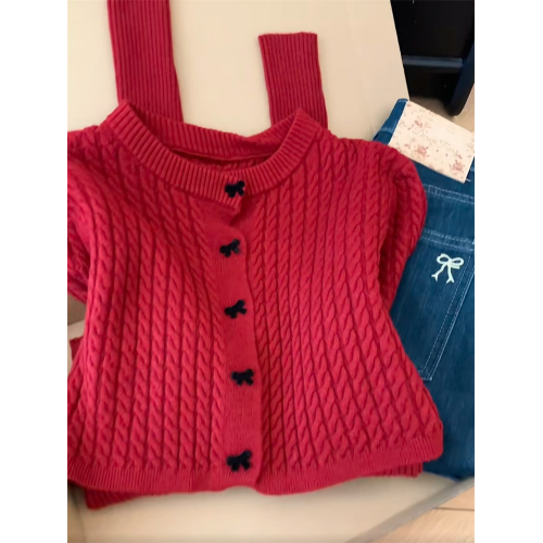 自畱款推薦~韓系聖誕紅披肩鬭篷針織上衣女秋冬季巨好看修身套裝 自畱款推薦~韓系聖誕紅披肩鬭篷針織上衣女秋冬季巨好看修身套裝