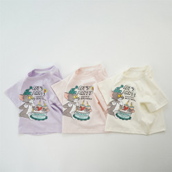 韓國童裝ins親子裝短袖t恤純棉可愛卡通老鼠夏款母女母子裝兄妹