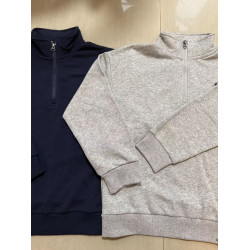 男孩衛衣毛圈春秋運動衣半拉鍊帽衫秋裝立領兒童運動服親子裝