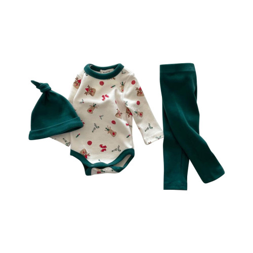 韓版ins童裝寶寶秋冬聖誕節包屁連體哈衣秋褲家居服嬰幼兒套裝 韓版ins童裝寶寶秋冬聖誕節包屁連體哈衣秋褲家居服嬰幼兒套裝