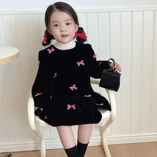 炸街親子裝秋季新款母女裝連衣裙韓系甜美蝴蝶結絲絨連衣裙 炸街親子裝秋季新款母女裝連衣裙韓系甜美蝴蝶結絲絨連衣裙