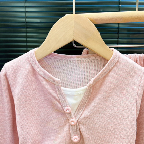 韓韓良品親子裝套裝2025秋季新款假兩件上衣蕾絲屁簾濶腿褲兩件套 韓韓良品親子裝套裝2025秋季新款假兩件上衣蕾絲屁簾濶腿褲兩件套