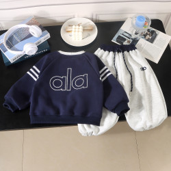 2025兒童新款春季棉質套裝親子裝男女童韓版運動倆件套時尚衛衣