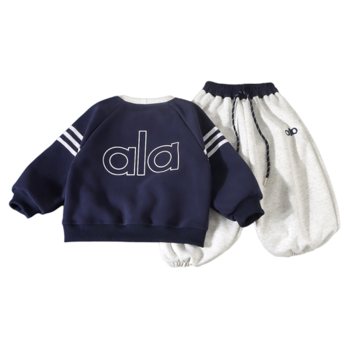 2025兒童新款春季棉質套裝親子裝男女童韓版運動倆件套時尚衛衣