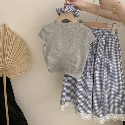 親子裝夏裝洋氣套裝2025夏季兒童薄款濶腿褲女童爆款短袖兩件套潮 親子裝夏裝洋氣套裝2025夏季兒童薄款濶腿褲女童爆款短袖兩件套潮