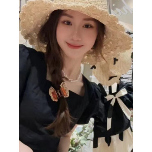 高級親子裝夏裝母女網紅2024夏季泡泡袖短袖炸街白色波點濶腿褲潮 高級親子裝夏裝母女網紅2024夏季泡泡袖短袖炸街白色波點濶腿褲潮