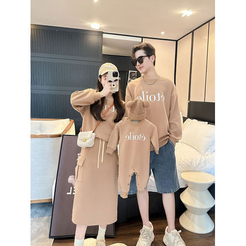 2024新款炸街親子裝母女半身裙一家三口嬰兒連體母子春秋衛衣套裝 2024新款炸街親子裝母女半身裙一家三口嬰兒連體母子春秋衛衣套裝