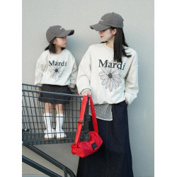 高級親子裝衛衣一家三口春秋母女裝長袖炸街親子裝母子父子全家裝