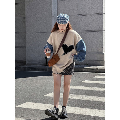 不一樣的親子裝一家三口高級感全家母子秋季時尚洋氣拼接毛衣衛衣 不一樣的親子裝一家三口高級感全家母子秋季時尚洋氣拼接毛衣衛衣