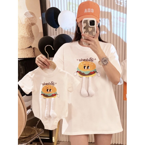 小月齡親子裝一家三口夏季漢堡短袖t恤炸街高級嬰兒母子母女款潮 小月齡親子裝一家三口夏季漢堡短袖t恤炸街高級嬰兒母子母女款潮