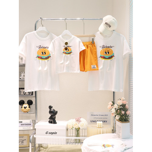 小月齡親子裝一家三口夏季漢堡短袖t恤炸街高級嬰兒母子母女款潮 小月齡親子裝一家三口夏季漢堡短袖t恤炸街高級嬰兒母子母女款潮