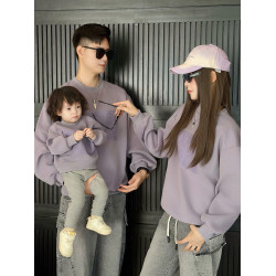 親子裝一家三口長袖衛衣2025新款秋冬季母子母女高級感四口全家裝