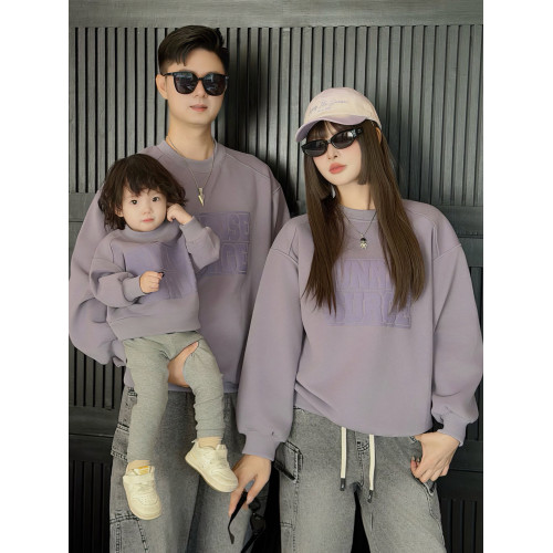 親子裝一家三口長袖衛衣2025新款秋冬季母子母女高級感四口全家裝 親子裝一家三口長袖衛衣2025新款秋冬季母子母女高級感四口全家裝