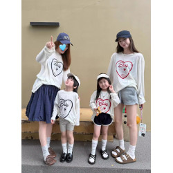炸街親子裝一家三口全家裝2025新款母子母女裝時髦洋氣長袖T恤潮