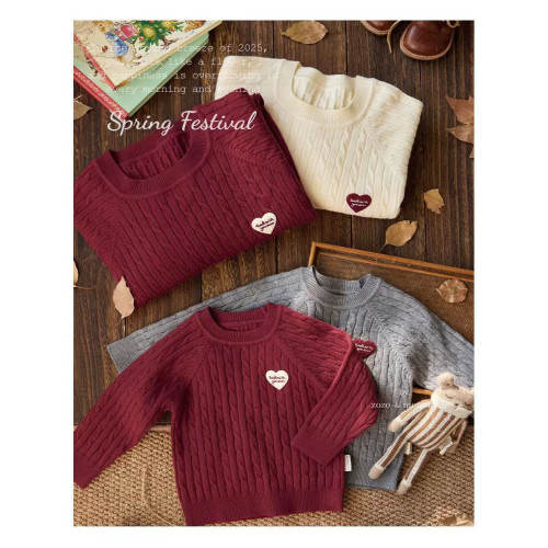 親子裝毛衣2025秋冬新款一家三口韓版復古針織衫套頭寬松款過年服 親子裝毛衣2025秋冬新款一家三口韓版復古針織衫套頭寬松款過年服