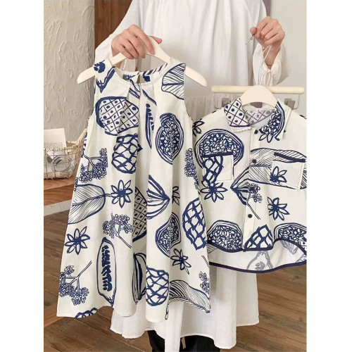 夏威夷親子裝夏裝花襯衫2025新款一家三口海邊度假母女寬松連衣裙 夏威夷親子裝夏裝花襯衫2025新款一家三口海邊度假母女寬松連衣裙