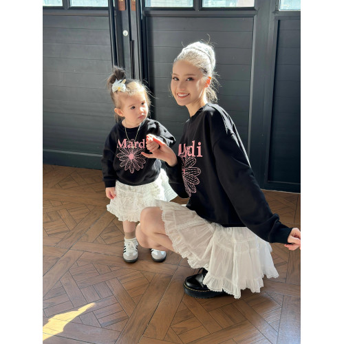 高級感特別的親子裝春秋純棉圓領衛衣母女母子裝設計感三口親子裝 高級感特別的親子裝春秋純棉圓領衛衣母女母子裝設計感三口親子裝