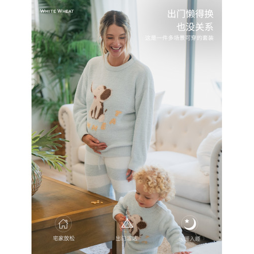 whitewheat男童2025秋冬新款套裝女寶寶家居服連體衣親子裝母女子 whitewheat男童2025秋冬新款套裝女寶寶家居服連體衣親子裝母女子