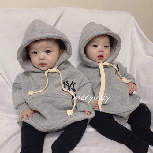 ins秋冬韓國童裝純色字母連帽哈衣洋氣親子裝衛衣寶寶爬服嬰童潮 ins秋冬韓國童裝純色字母連帽哈衣洋氣親子裝衛衣寶寶爬服嬰童潮