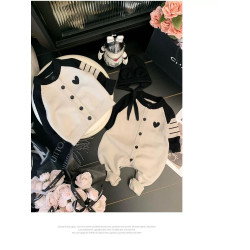 小月齡親子裝毛衣一家三口2026新年秋季全家洋氣紅色母女開衫外套