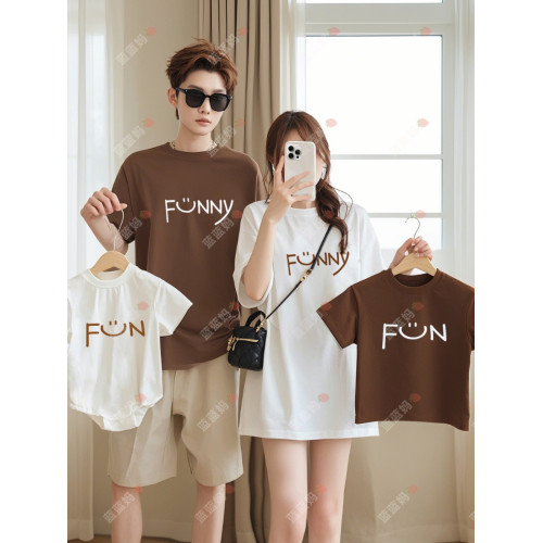 韓版親子裝t恤網紅夏季新款一家三口母子母女裝純棉短袖a類嬰兒款 韓版親子裝t恤網紅夏季新款一家三口母子母女裝純棉短袖a類嬰兒款