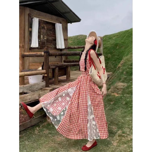 韓版夏季新款親子裝小衆藍色格子吊帶連衣裙母女收腰顯瘦一家三口 韓版夏季新款親子裝小衆藍色格子吊帶連衣裙母女收腰顯瘦一家三口