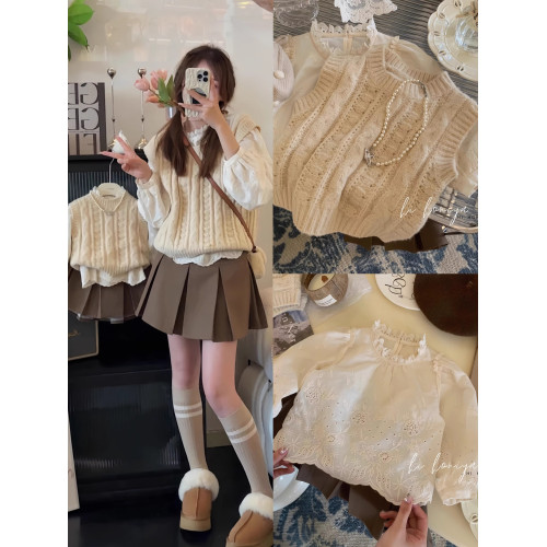 炸街親子裝2024春季新款一家三口毛衣馬甲洋氣韓版母女母子裝針織 炸街親子裝2024春季新款一家三口毛衣馬甲洋氣韓版母女母子裝針織