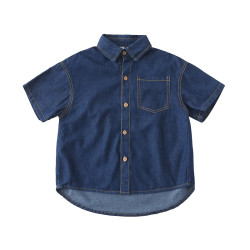 親子裝短袖2025夏季韓版一家三四口薄牛仔襯衫母女裝背心連衣裙潮