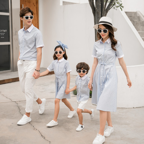 不一樣的親子裝一家三四口母子洋氣2023新款潮母女裝夏襯衫連衣裙 不一樣的親子裝一家三四口母子洋氣2023新款潮母女裝夏襯衫連衣裙
