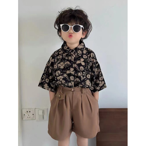 炸街親子裝夏季2025新款復古港味一家三口母子母女花襯衫痞帥襯衣 炸街親子裝夏季2025新款復古港味一家三口母子母女花襯衫痞帥襯衣