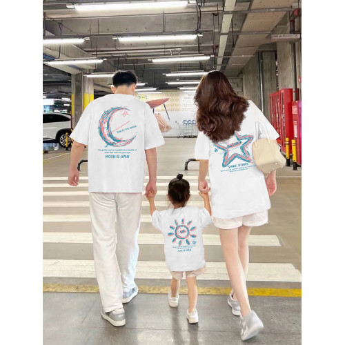 不一樣親子裝一家三口四口2025新款母女炸街純棉短袖t恤夏天季裝 不一樣親子裝一家三口四口2025新款母女炸街純棉短袖t恤夏天季裝