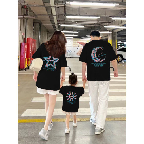 不一樣親子裝一家三口四口2025新款母女炸街純棉短袖t恤夏天季裝 不一樣親子裝一家三口四口2025新款母女炸街純棉短袖t恤夏天季裝