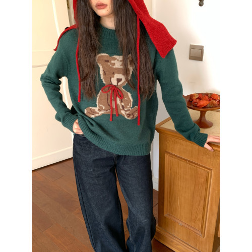 JillZoo自製！節日款聖誕綠小熊毛衣