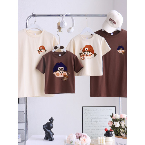 卡通親子裝T恤2025夏姐弟裝一家三四口嬰兒爬服小月齡母女母子裝 卡通親子裝T恤2025夏姐弟裝一家三四口嬰兒爬服小月齡母女母子裝