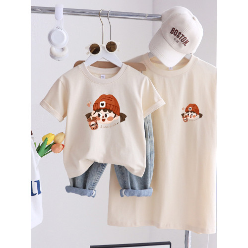 卡通親子裝T恤2025夏姐弟裝一家三四口嬰兒爬服小月齡母女母子裝 卡通親子裝T恤2025夏姐弟裝一家三四口嬰兒爬服小月齡母女母子裝