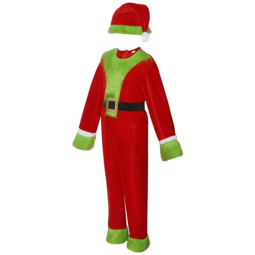 聖誕節cos服聖誕綠毛怪小孩款cosplay聖誕裝扮節日表演服裝女裝 聖誕節cos服聖誕綠毛怪小孩款cosplay聖誕裝扮節日表演服裝女裝