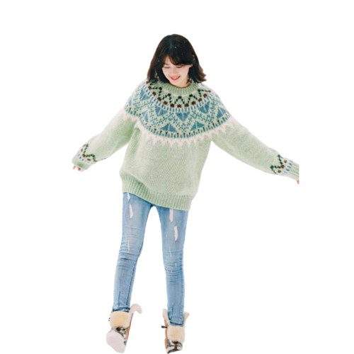 今年流行的溫柔系上衣韓系氛圍感聖誕綠色費爾島針織毛衣內搭女冬 今年流行的溫柔系上衣韓系氛圍感聖誕綠色費爾島針織毛衣內搭女冬