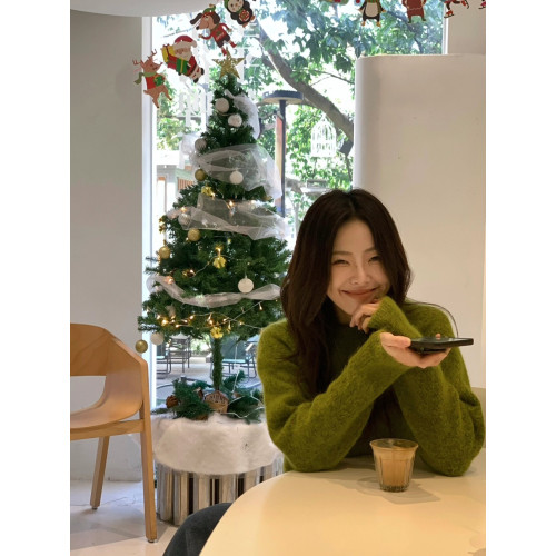 SOFTMOON 本期bi入 真馬海毛羊毛聖誕綠高質感毛衣
