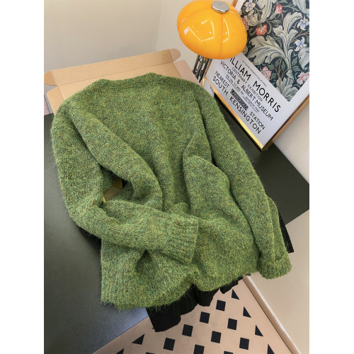 牛油果聖誕綠慵懶毛絨絨毛衣外套女秋冬加厚保暖針織衫巨好看上衣 牛油果聖誕綠慵懶毛絨絨毛衣外套女秋冬加厚保暖針織衫巨好看上衣