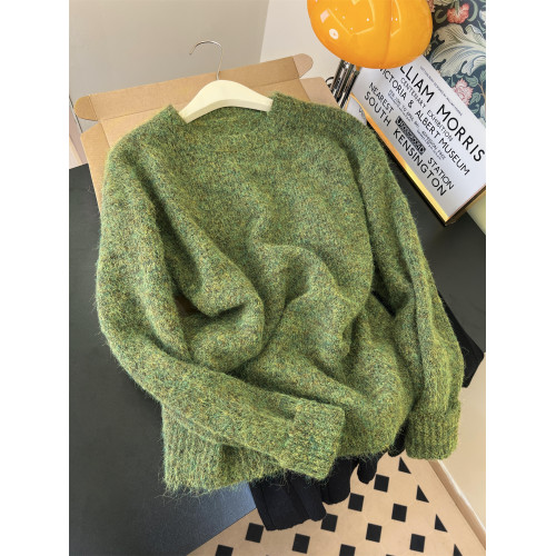 牛油果聖誕綠慵懶毛絨絨毛衣外套女秋冬加厚保暖針織衫巨好看上衣 牛油果聖誕綠慵懶毛絨絨毛衣外套女秋冬加厚保暖針織衫巨好看上衣