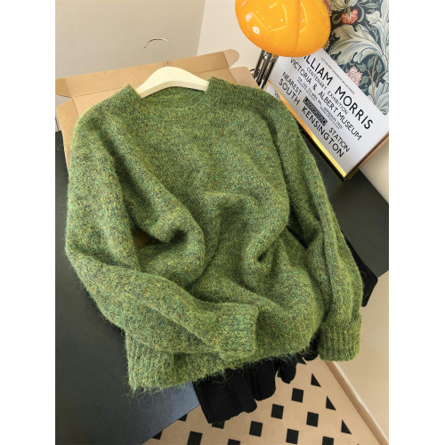 牛油果聖誕綠慵懶毛絨絨毛衣外套女秋冬加厚保暖針織衫巨好看上衣 牛油果聖誕綠慵懶毛絨絨毛衣外套女秋冬加厚保暖針織衫巨好看上衣